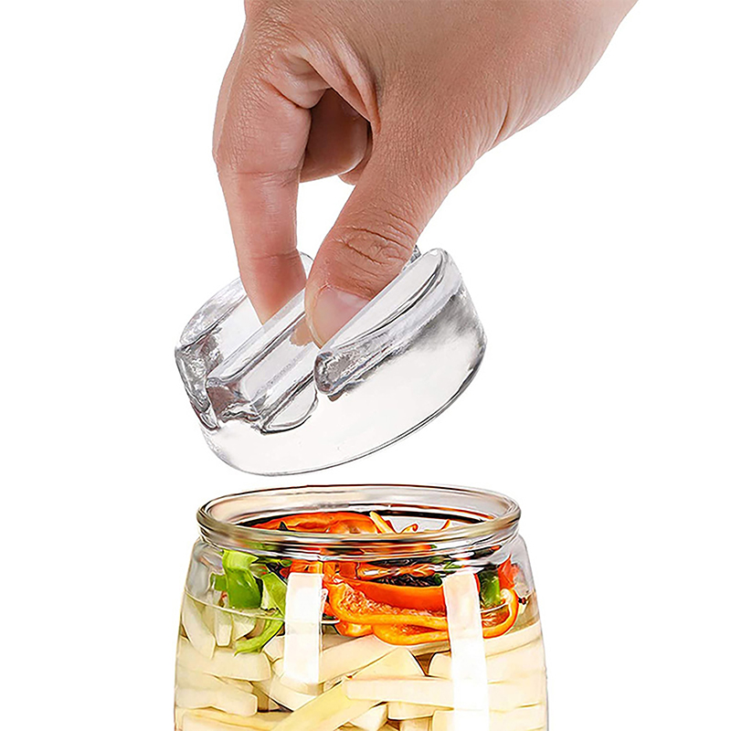Fermentation Crock - وزن زجاج التخمير مع مقبض سهل