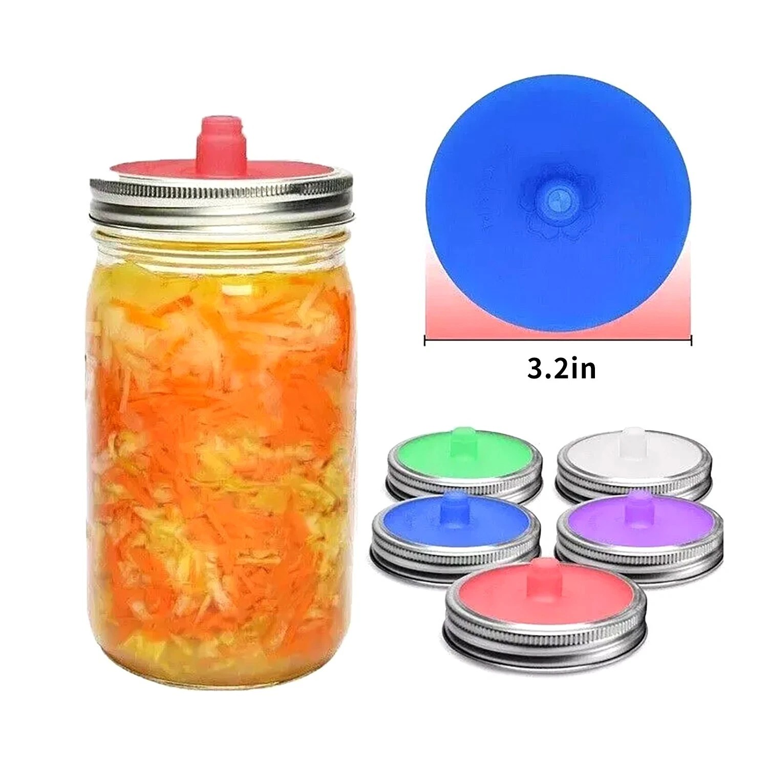 Fermentation Crock - 5 قطع من أغطية التخمير السيليكونية