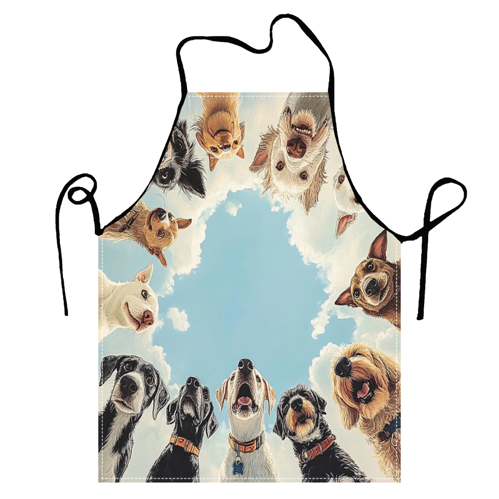 Cute Funny Circle Dogs  Apron  - مراجعة Home Cooking For Dogs وسعره