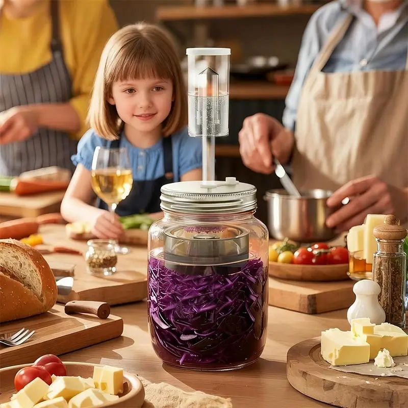 طقم تخمير، برطمانات ماسون واسع - مراجعة Fermentation Crock وسعره