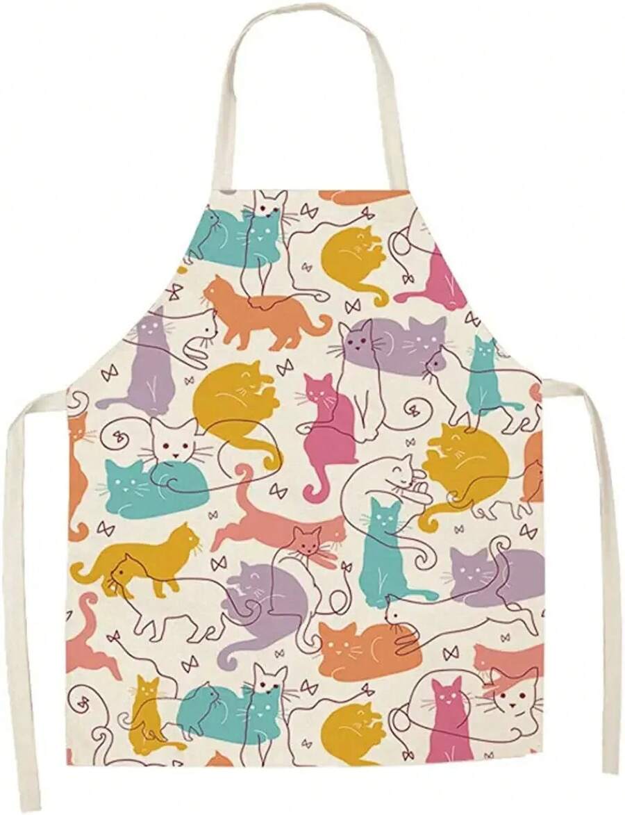 مريلة مطبخ بتصميم قطط ملونة وج - مراجعة Home Cooking For Cats وسعره